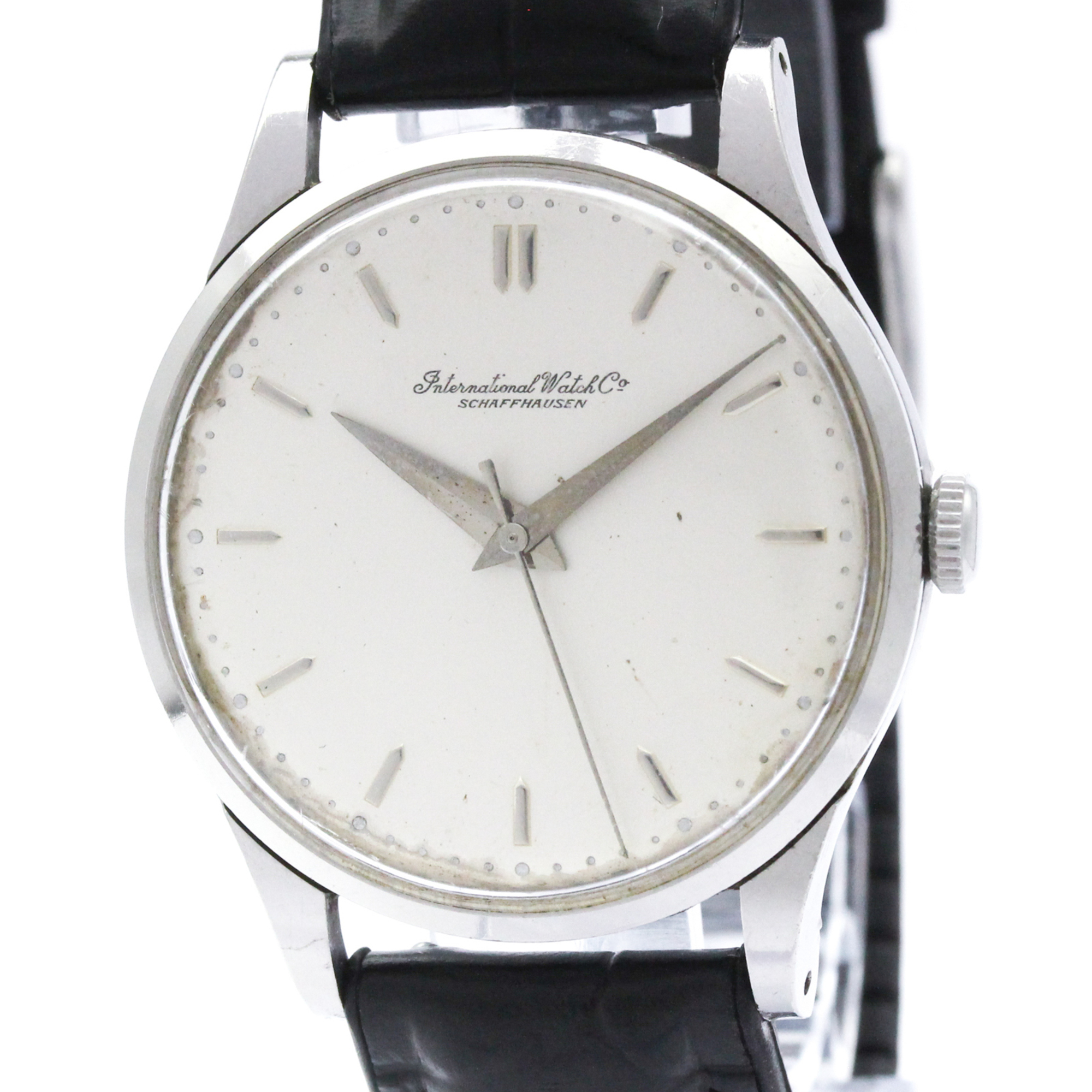 Iwc Schaffhausen Steel HandWinding Mens Watch Vintage